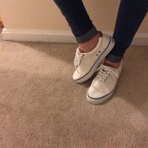 White and Brown Top-slider Sperry’s